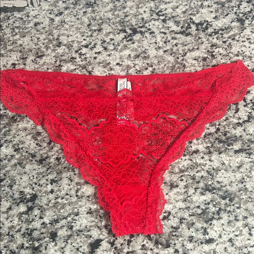 ❤️ NWT VS Victoria's Secret Sexy Dream Angels Red Lace Thong Panties Sz XL ❤️